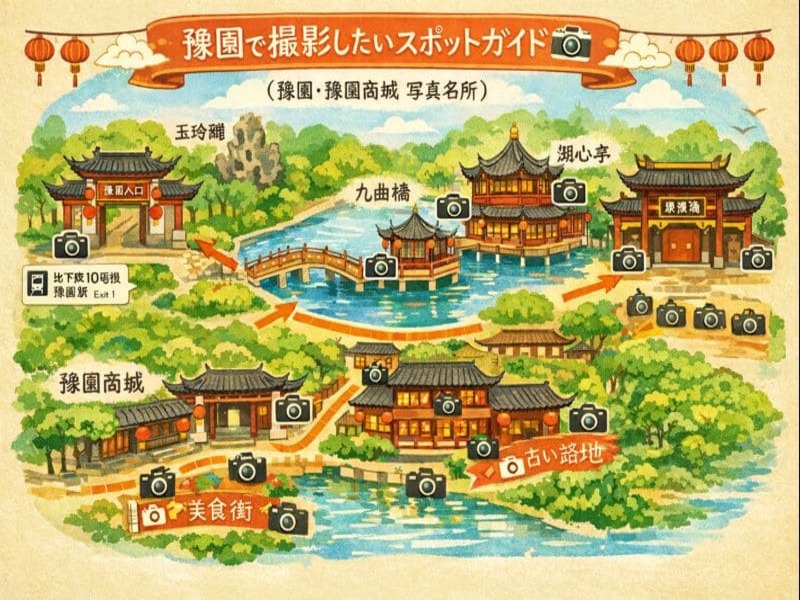 豫園で撮影したいスポットガイドマップ