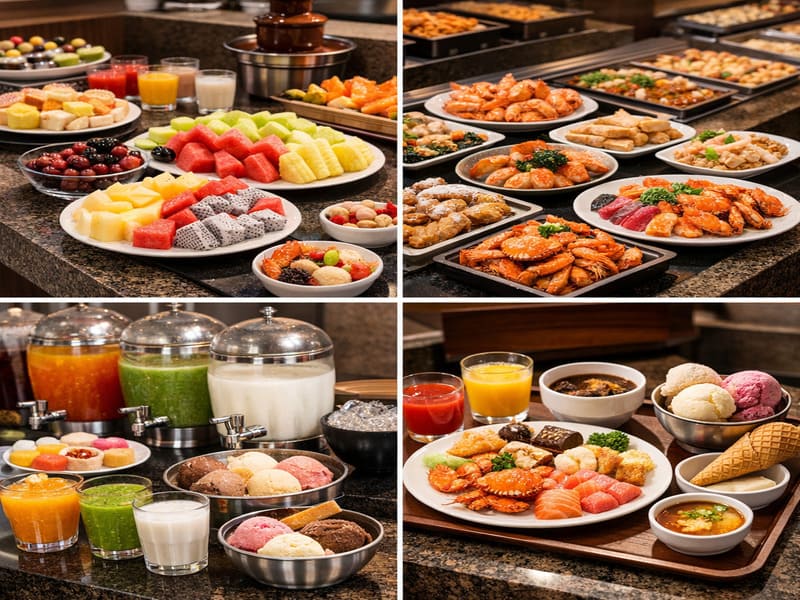 温浴施設内のフード、フルーツ、ドリンクのイメージ画像